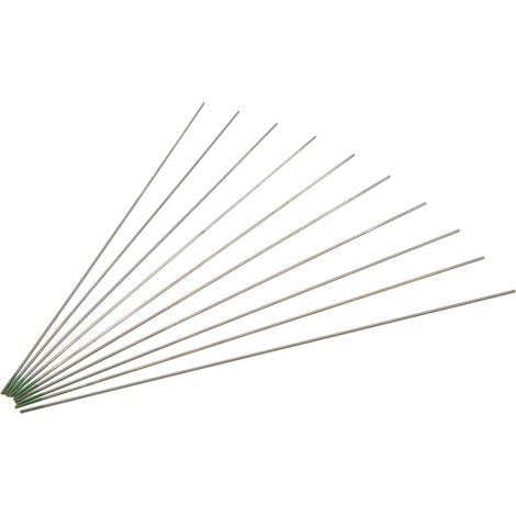 Lot de 10 électrodes en tungstène WP (aiguille à arc) pour le soudage à l'arc de l'aluminium et de l'acier fins, vertes, 1,0 mm (1/5)