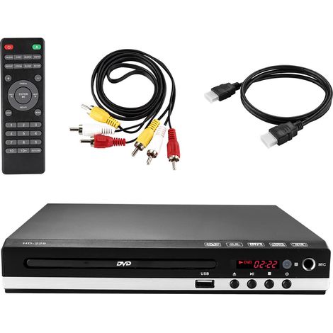 Youyijia DVD-Player für TV mit HDMI AV Ausgang USB Eingang und Fehlerkorrektur 1080P Upscaling PAL NTSC-System DVD CD-Player (1/5)