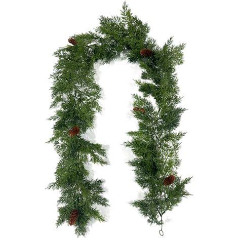Guirlande De Noël Artificielle - Vigne De Cyprès Réaliste 1,8 M - Pour Décoration Intérieure Extérieure Porte Cheminée Escalier - 1 Pièce (1/4)