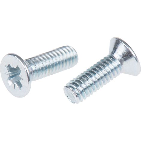 Vis à métaux RS PRO M4 à tête Fraisée Pozidriv en Acier, 12mm ( Prix pour Sachet de 100 ) (1/2)