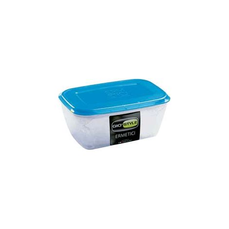 CONTENITORI ERMETICI RETTANGOLARI PER ALIMENTI IN PLASTICA- - lt.1,50 - cm.21x14x9h - 4 pezzi GIOSTYLE