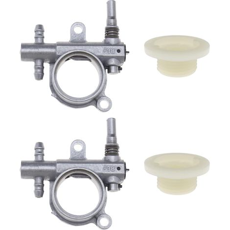 Lot de 2 pompes à huile pour tronçonneuse avec engrenage à vis sans fin compatible avec tronçonneuse 25 CC/38 CC 2500/3800 pièces de rechange pour outils électriques d'extérieur (1/4)