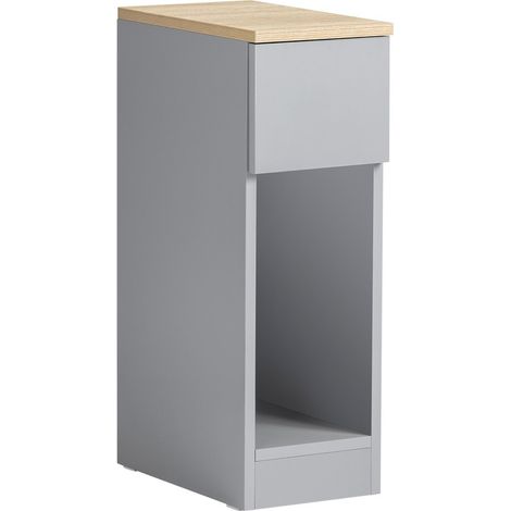 Sobuy – Table de chevet avec tiroir gris – Dimensions L20×P35×H60 cm – Panneaux de particules – Meuble moderne pour chambre – FBT111HG (1/5)
