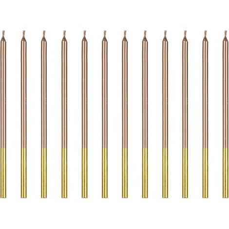 Candele di compleanno lisce, oro rosa, 14 cm (1/3)