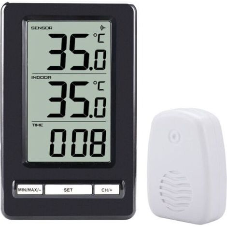 pair Thermomètre Intérieur et Extérieur, Thermomètre sans Fil Numérique avec Capteurs Sonde, HD Écran LCD Détecteur de Température, Mémoire de Min/Max, ℃/℉ (1/5)