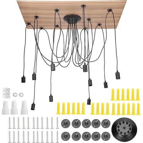 Suspension, Kit de Cordon de Suspension E27 Type de Bouton de Base pour Chambre d'hôtel pour étude Salle à Manger Débarras (1/5)