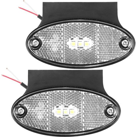 2x Feux de Position Avant Blancs de Remorque LED 12/24V Étanchéité Latérales Feux de Gabarit pour Voiture Bus Bateaux (1/5)