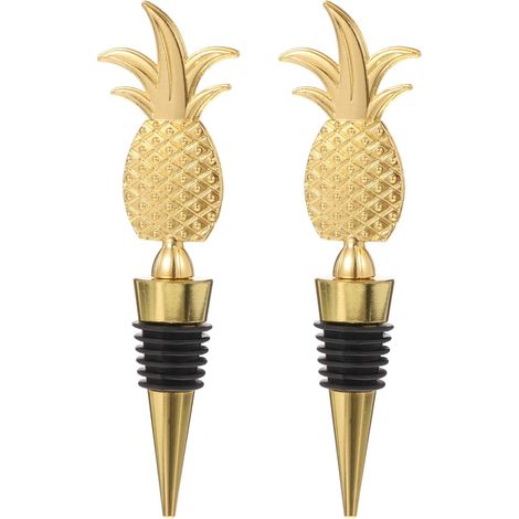 2er-Pack Weihnachtsflaschenverschlüsse, goldenes Ananas-Design, Partyflaschenverschlüsse, Weinverschlüsse, Hochzeitsdekorationen, Weihnachtsschmuck (1/5)