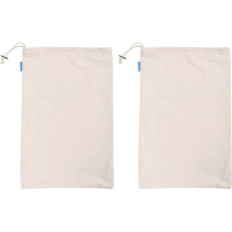 Cotton Drawstring Bag 2 Pieces Large 28x43 cm for Flour and