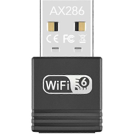 Adaptateur USB WiFi 6 AX286Mbps 2,4 GHz, récepteur WiFi 6 sans fil MU-MIMO OFDMA sans pilote pour Win7/8.1/10/11 (1/5)