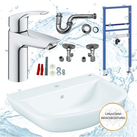 Geberit Vorwandelement Grohe Waschbecken Armatur Siphon Komplettset 60 cm (1/4)