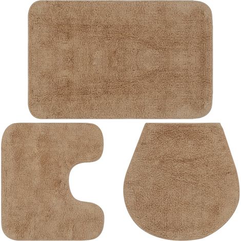 Juego de alfombra de baño 3 piezas tela beige 020005788 (1/5)