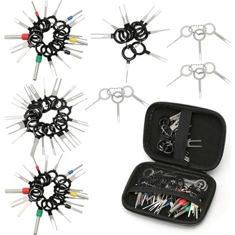 73 Pièces Auto Terminals Enlèvement Outil Set, Extracteur de Cosses et Connecteur Pin Kit, Retrait du Terminal Universel pour Réparation La Voiture -