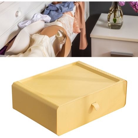 Aufbewahrungsbox für Unterwäsche aus Kunststoff, 15 Fächer, Schublade für Büroaccessoires, Socken, BHs, gelb (1/5)