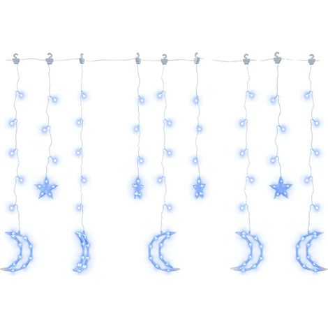 vidaXL Luces estrella y luna 138 LEDs azul con control remoto (1/2)