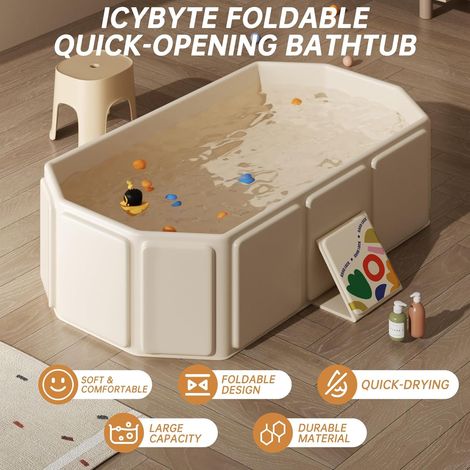 Baignoire Pliable pour Bébé Nourrisson et Tout-Petit Base Antidérapante Rangement Facile Parfaite pour Petits Espaces Blanche - AUTRES (1/4)
