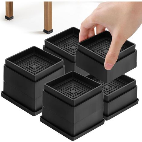 Lot de 8 rehausseurs de Meubles réglables 2,5 cm, 5 cm, 7,5 cm Empilables pour Pieds de Table, Rehausseur Pieds de lit, Rehausseur Antidéapants Pied Canape (1/5)