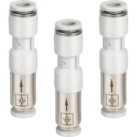 3 Connecteurs de Clapet Anti-Retour Pneumatique 6 mm, Bouchons d'Air Jetables 6 mm pour Systèmes d'Air Comprimé, Compresseurs, Tuyaux à Air, Raccords Rapides, Durables (1/5)
