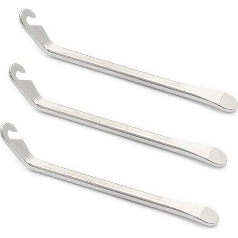 SABIR Démonte Pneu de Vélo,3 Pcs Kit Réparation Vélo Demonte-Pneu Vélo en Acier Levier Démonte Pneu Pelle pour Bicycliste Vélo de Route et VTT (Argent, 12.7120.7mm) (1/5)