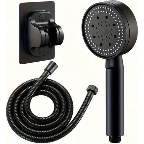 Pommeau de douche à main à 5 jets – Fixation murale, support et flexible inclus (1/5)