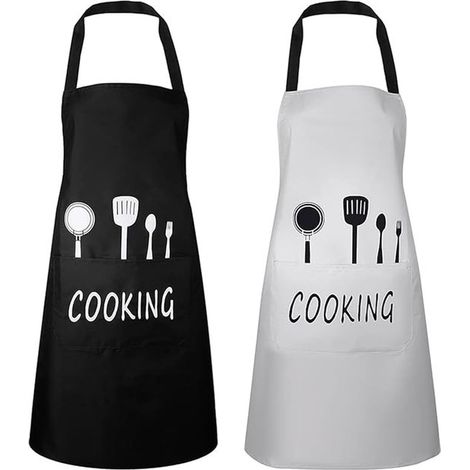 Delantal de cocina,delantal de cocina,delantal de restaurante,delantal de restaurante,delantal de cocina para mujer,delantal de parrilla,2 piezas (1/5)