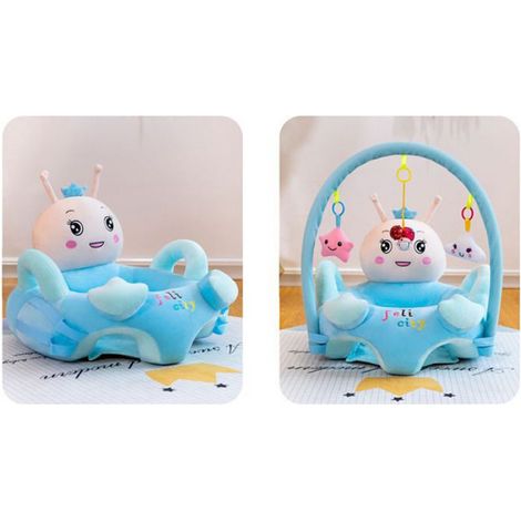 Fauteuil Bébé dès 3 Mois, Chaise d'Apprentissage en peluche Avec Tige de Jeu, Moelleux Siège de Soutien au Sol,Insecte (1/4)