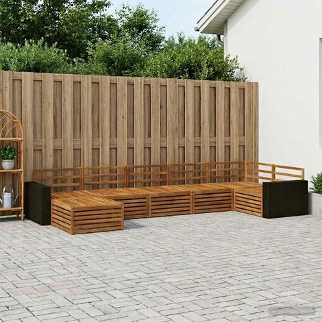 vidaXL Outdoor-Sofagarnitur 7 pcs Natur (1/5)