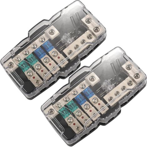 Adatto per due distributori di fusibili per autoradio multifunzione ANL, con indicatore LED e base per cavi da 0/4 gauge.