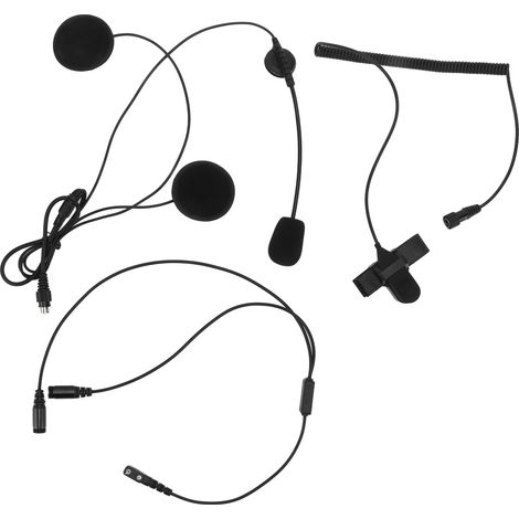Casque moto Microphone Oreillette 2 Broches PTT Noir Kit Mains Libres pour Radio Kenwood Talkie-Walkie (1/5)