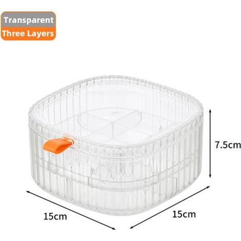 Boîte d'organisateur de bijoux Multi Grilles Conteneur de rangement cosmétique en acrylique clair Transparent - couleur (1/5)