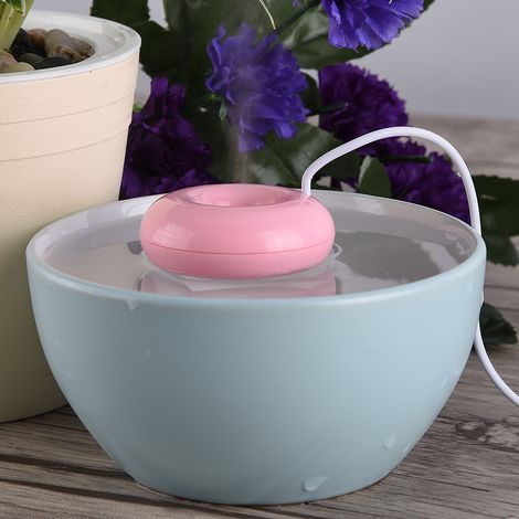 Humidificateur USB Portable en Forme de Beignet pour Chambre Bureau Voiture Rose (1/2)