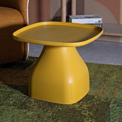 Mesa de Centro Matata, Apta para Interior/exterior, Forma Cuadrada, Color Amarillo, 48x48x38h cm Amarillo (1/5)