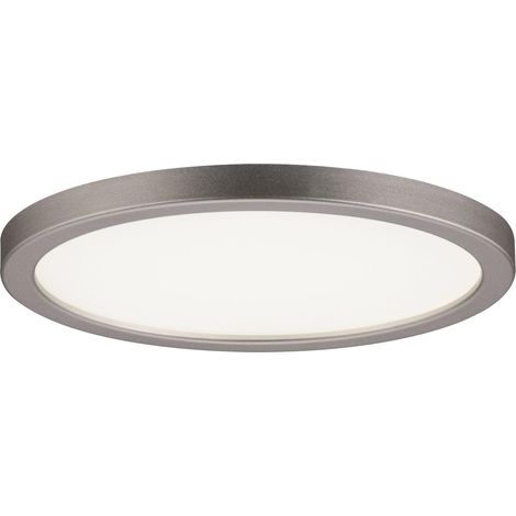 Panneau LED Areo rond incl. 1x8 watts IP44 gradable éclairage de plafond Nickel mat plafonnier plastique éclairage de salon 3000 K (1/5)