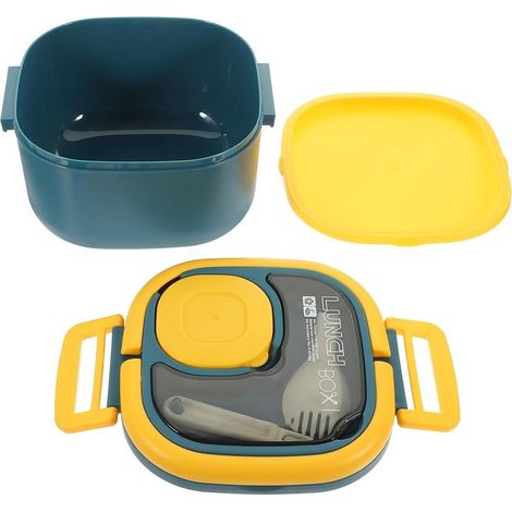 Boîte à bento carrée en plastique PP de 800 ml pour étudiants et (1/5)