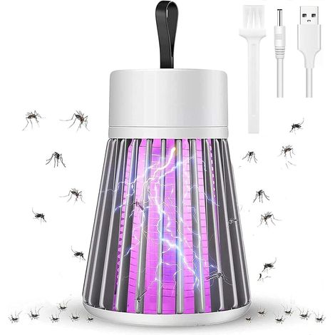Lampe anti moustiques électrique piège à mouches UV 360° rechargeable par USB (1/5)