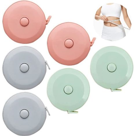 Mètre ruban, ruban à mesurer double face souple pour les mesures corporelles (60 pouces / 150 cm, 6 pièces dans 1 ensemble) (1/5)