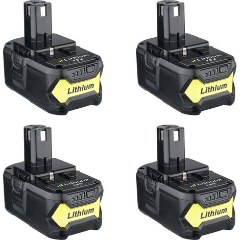 PDstation 5.0Ah for Ryobi P108 18V One+ Plus High Capacity Battery 18 Volt Lithium-Ion RB18L50 P104 BPL-1815 BPL-1820G BPL1820 BPL18151 P102 P103,4Pack (1/5)