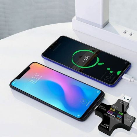 Testeur USB multimètre - - USB C - 3.3-30V - 0-5.1A - Voltmètre - Ampèremètre - Écran LCD couleur (1/4)