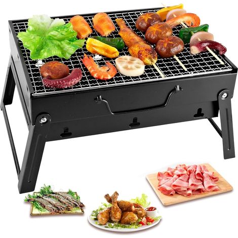 Barbecue Portable Petit Barbecue à Charbon de Table Domestique Pliable, pour pique-nique, jardin, terrasse, camping, voyage