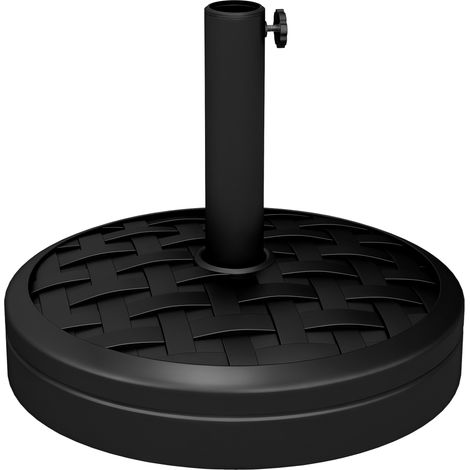 Sonnenschirmständer aus Beton 18 kg Schirmständer, Rund Schirmhalter für Sonnenschirm 32/38/48mm Schwarz