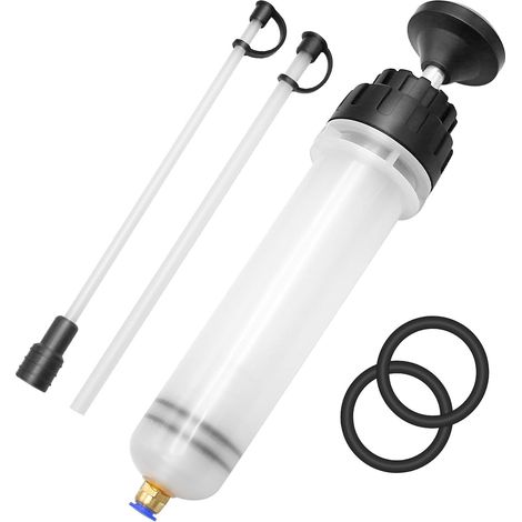 Seringue a Huile, 200ml Huile Aspiration Seringue Pompe de Transfert, Seringue Liquide de Frein avec Tube Extension Seringue de Vidange Pompe à Main (1/5)