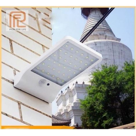 Lampe solaire - BLANC - 36 LED - Étanche IP65 - Détecteur de mouvement - Autonomie 12h (1/3)