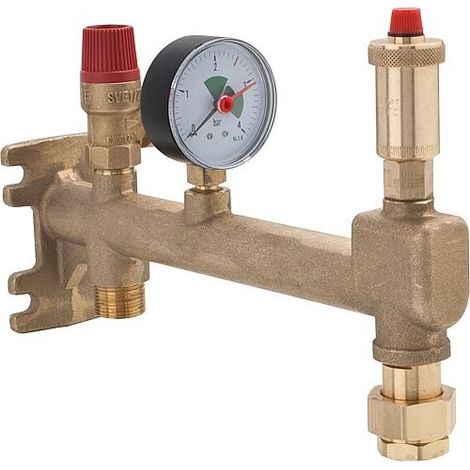 Groupe de raccord de cuve pour chauffage type SV - 3 bar avec soupape de sécurité DN15 1/2