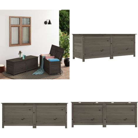 Outdoor-Kissenbox Anthrazit 150x50x56 cm Massivholz Tanne - Kissenbox - Kissenboxen - Home & Living