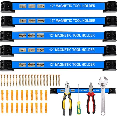Pièces Barres Magnétiques pour Outils, Barrette Porte Outils Barre Aimantée Puissant Accroche Murale Outils Porte Outils Mural Magnetique pour Rangement Outillage Maison Garage (1/5)