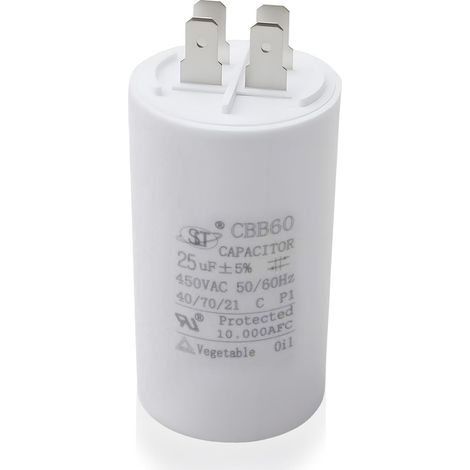 CBB60 450V 25uf Condensateur de Démarrage 50/60Hz Condensateur de Moteur Dans Boîtier Plastique pour Pompe Piscine Climatiseur Moteur Électrique (1/5)