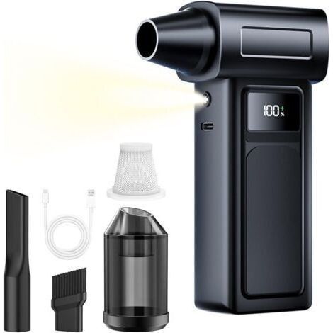 Electric Air Duster Mini souffleur à poussière sans fil 130 000 tr/min 4 vitesses réglables avec batterie de 4000 mAh pour ordinateur, clavier, extérieur, maison et voiture (modèle amélioré) (1/5)