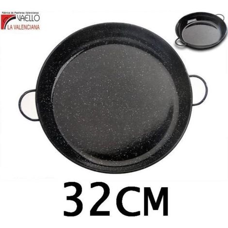 32 cms cazuela esmaltada negra con puntos especial para cocinar al horno vaello