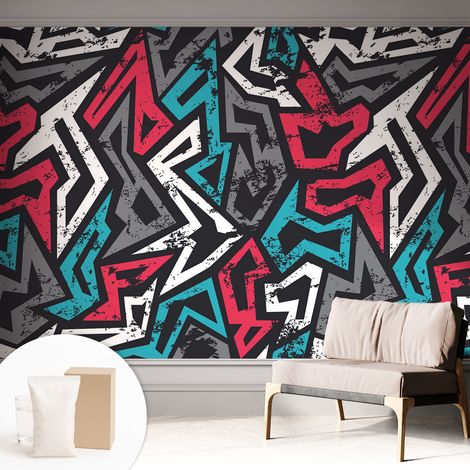 Papier peint intissé mural installation rapide du papier peint durable et résistante - Colle incluse gratuite Mosaïque abstraite 312x219 cm (1/5)