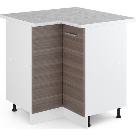 Mueble esquinero universal R-Line, Gris, 75.6 cm con puerta, con encimera, Vicco